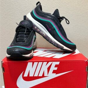 Nike Air Max 97 Black with Purple and Teal Accent